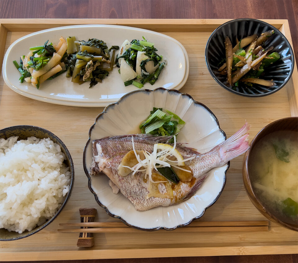 鯛の新生姜レモン蒸し定食