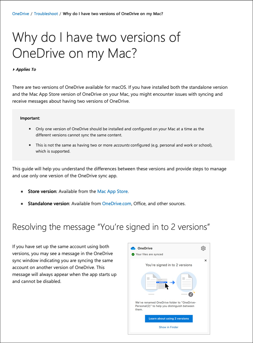 OneDriveアプリが2つある?