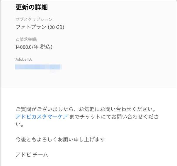 Adobeのフォトプランと判明