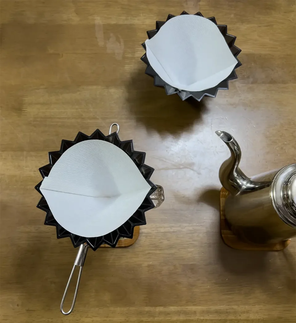 円錐フィルターを乗せたところ