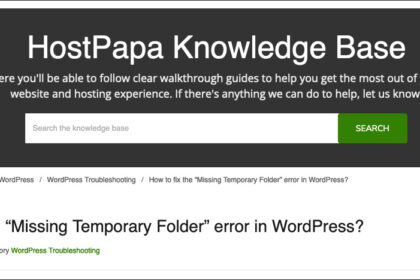 How to fix the “Missing Temporary Folder” error in WordPress?